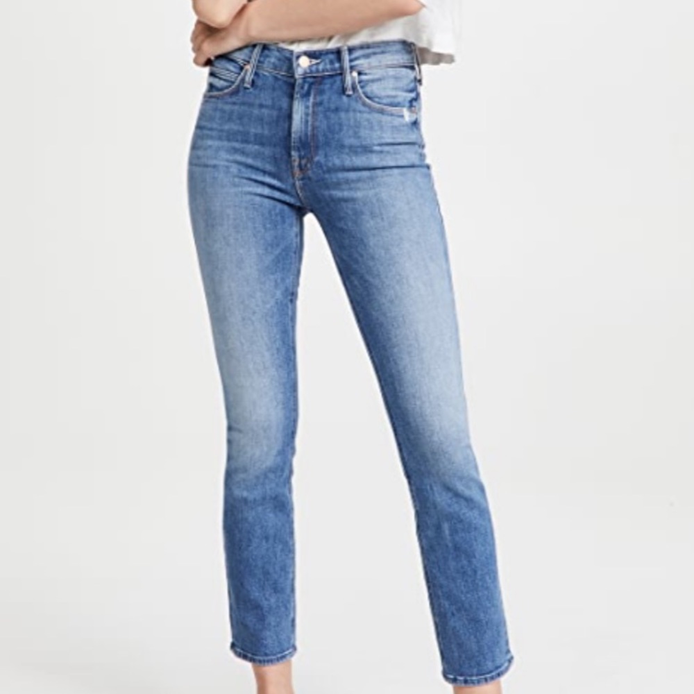 Mother The Mid Rise Dazzler Ankle jeans Cut & Paste 30